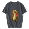 Shirts Saint Michael Destroy the Devil Catholic Christian T Shirt Men's Cotton Short Sleeve Tshirt Hip Hop Tee Top Haruku Streetwear