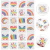 Transfert de tatouage 24 PCS Face autocollants arc-en-ciel gay tatouages Body Party Water Transfer Pride Temporary 240426