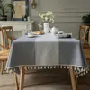 Mesa de tela de estilo japonés imita el algodón Diamante Diamante Jacquard Tablecloth Dining Cloth Rectangular 240426