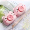 Contacte Lens Accessoires Pink Pig Head Contact Lens Case Cute Cartoon Glasses Basses Lens Container Glasses Case Can As Gift D240426