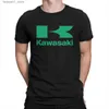 Men's T-Shirts Kawasaki mens green T-shirt cotton vintage round neck K-Kawwasaki short sleeved classic clothingQ240426
