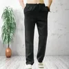 Mens katoenen linnen broek mannelijke lente zomer los ademende vaste kleur hennep broek fitness streetwear maat s-4XL 240420