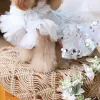 Dresses Fashion Handmade Dog Clothes Pet Items Princess Dress Dreamy Light Blue Tulle Lace Chameleon Sequin Skirt More Layers One Piece