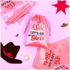 Autre événement des fournitures de fête 12 pack Lets Go Girls Hangover Kit favori des sacs-cadeaux Pink Cowgirl Decoration Bachelorette Bride Hen S Drop Dh8zm