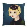 Oreiller Decoration Home Beautiful Girl Throw Covers Chinois Sofa Cover 45x45 Sigle Living Room Portrait E0526