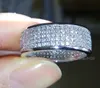 Taille 678910 Fashion Jewelry Band 10kt White Gold rempli Clear CZ Simulate Stones Wedding Party Womenring Gift9231563