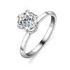 Sier 925 Sterling Ring Mo Sang Diamond Sechs Klaue weibliche Ring Fashion Labber sechs Klauenschmuck Tiktok Live -Sendung