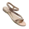 2024 Summer Women's Beach Crystal Sandals Lady Shining Diamond Peep Toe Shoes Original Design Boho Plus Size 240415