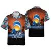 Koszule męskie harajuku dolphin koszule graficzne dla mężczyzn swoboda hawajska koszula plażowa aloha kreskówka oceani zwierzęcy bluzki