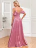 Runway Dresses New Sexy Off-the-shoulder Front Lace Ruffle Slit Long Evening Dress with A-line Hem Velvet Bridesmaid Party Dress Robe De Soire Y240426