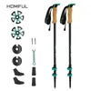 Homful Trekking poles 195g/pc carbon fiber Collapsible Telescopic Sticks Lightweight Walking Hiking Stick Climbing Stick 240416