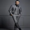 Sexig mörkgrå herrar kostym Ny mode Sexig brudgum Dräkt Bröllopsdräkter för män Slim Fit Groom Tuxedos för man Jacketvestpants5080254