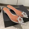 Amina Muaddi Donne Sandali Sandali Begum Crystal demollinata Pumpe in PVC Pumpe designer di lusso Abbigliamento scarpa vera e veli