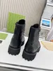 Botas de grife de botas de tornozelo martin botas para feminino em couro de couro de inverno grossa grossa grossa Black Brown Fashion Shotos de caminhada bootis #0788