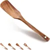 Utensilien 1pcs Holzspatel Spatel Spatel Turner, Holzküchenutensilien zum Kochen, Nicht -Stick -Topfspatel