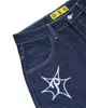 Y2K Hip Hop Vintage Loose Jorts Harajuku Streetwear Summer Punk Rock Letter Borduurwerk mode Denim shorts Men Men Clothing 240411