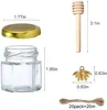 Storage Bottles Jars Dipper For Gold Pack- Jutes Hexagon 20 Wooden Pack Showers Bee With Pendants Mini Lids Perfect Honey Glass Baby