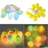 Autres fournitures de fête de fête 10eds décorations de Pâques pour la maison Egg Rabbit LED String Light Bunny Fairy Lights Wedding Or Homefavor Dhfnc