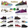 Fashion Womens Plateforme Chaussures décontractées Designer Sneakers Rubber Trainers Broidered Black Blanc Green Stripes Locs Walking Walk