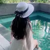 Weitkrempeln Hüte Sommer -Strohhut für Frau Fashion Casual Beach Sonne Outdoor Faltbares Sonnenschutz Block UV Schutz Panama Bogenkappe