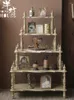 Decorative Plates 140cm Height Vintage French 5-layer Display Stands Wooden Bookshelves Storage Cabinets Furniture