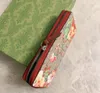 Luxurys designer plånböcker Geranium Flower Print grossist Lady Multicolor Coin Purse Long Wallet Colorful Cards Holder Original Box Women Classic With Box