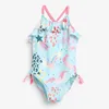Småbarnsflicka baddräkter baby en bit blomma tryckt simning kläder barn solros strand bad bikini född backless badkläder 240409
