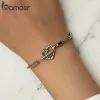 Ожерелья Bamoer Sterling Sier Heartshaped Basic Bracelet Punk Style Плетене сетром