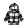 Vestes Pudcoco Toddler Kids Baby Girls Boys Plaid Sweat-sweats à capuche Hiver Chaussure longue à moitié zip