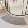 Carpet Solid color absorbent curved floor mats and non slip door for home bathrooms shower rooms Q240426