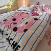 Ensembles de couette de literie INS SETS PINK CAT DUVET COUVERTURES DESSEURS POUR LES PLICES ALLUM