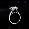 Six Claw Classic S925 Sterling Sier Ring with 5 Moissanite Ring Womens Ring Dove Egg Wedding Ring Live Broadcast