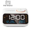 Relógios Mordern FM Rádio LED ALORNO DE ALAREIRO PARA A CABEÇA ACORDO.Calendário de mesa digital com higrômetro de umidade do termômetro de temperatura.