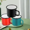 Keramik -Tassen Kaffeetassen Einfacher Retro Bunte Emaille Tasse Milch Tee Frühstücks Becher Getränkeküche Home Office 350ml 240422