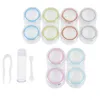 Kontaktlinsenzubehör 1Set transparenter Kontaktlinsenfallkasten Unisex Simple Eye Care Kit Organizer Container 6 Boxen Lecksicher tragbarer Speicher D240426