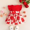 Vestido de menina vestido para crianças 3-24 meses estilo moda manga borboleta