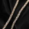 Łańcuchy Bling King 5mm Podwójne trójkątne cięcie Naszyjnik łańcucha tenisowego dla mężczyzn kobiety 18k