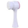Double-Sided Silica Gel Cleansing Brush Soft Fiber Cleansing Brush Portable Facial Massage Skin Care Tool