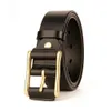 2024 Luxury Mens Top Quality Cow Skin Belts Mens Casual Retro Cowhide Leather Cover Brass Pin Buckle Belt for Men 3.8cm 240415