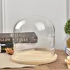 Flaskor 25 45 cm stor storlek glas kupol vas hem dekoration kreativ svart bas transparent omslag födelsedag bröllop diy vän favorit gåva