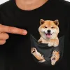 Tシャツcloocl 100％コットンポケットTシャツ夏のパグ子犬プリントされたTシャツの女性シャツのトップス面白い綿黒ティードロップ出荷
