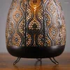 Candle Holders Retro Black Gold Hollow Carved Holder Made Old Craft Lantern For Night Light Indoor Home Decorations