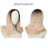 High temperature silk wig patch for womens short hair slightly curled drawstring style half head cover