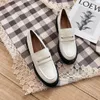 Designer casual shoes luxury leather black enlarged leather shoes thick sole dress Women classic patent matte loafers sneakers