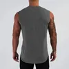 Gym Tank Top Mens Fitness Clothing Compression Vest Cotton Bodybuilding Stringer Tankop Muscle Singlet Workout Sleeveless Shirt 240415