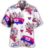 Men's Casual Shirts LGBT American Pride Hawaiian 3D Hawaii Shirts Summer Aloha Shirt Gift For LGBT Fashion Street Gay Lesbian Floral Shirts Cool Top 240424