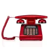 Accessories Real Antique Corded Landline Telephone Fixed Retro Phone Button Dial Vintage Decorative Telephones for Home Family Red