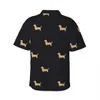 Chemises décontractées pour hommes Print de chien Gold Hawaiian Shirt Men Men de la plage Animal Fun Shirts décontractés Courts à manches coréennes Design de mode classique Blous surdimensionnés 240424