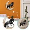 Figurine decorative Metal Animal Wall Decor Art Moon seduto sul set di cristalli di finestra a cavallo