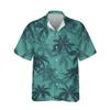 メンズカジュアルシャツジュムイースト3Dプリントパームリーフゲームキャラクターマン用ハワイアンアロハシャツ